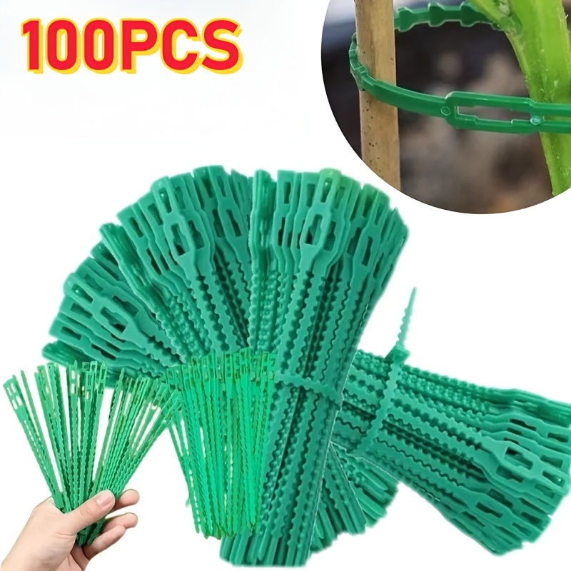 Vine Climbing Plastic - 100 SZT. Regulowane, wielokrotnego użytku opaski