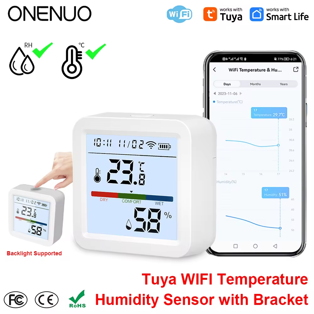 ONENUO Tuya WIFI czujnik tempe – Digital Hygrometer Probe recenzja i cena